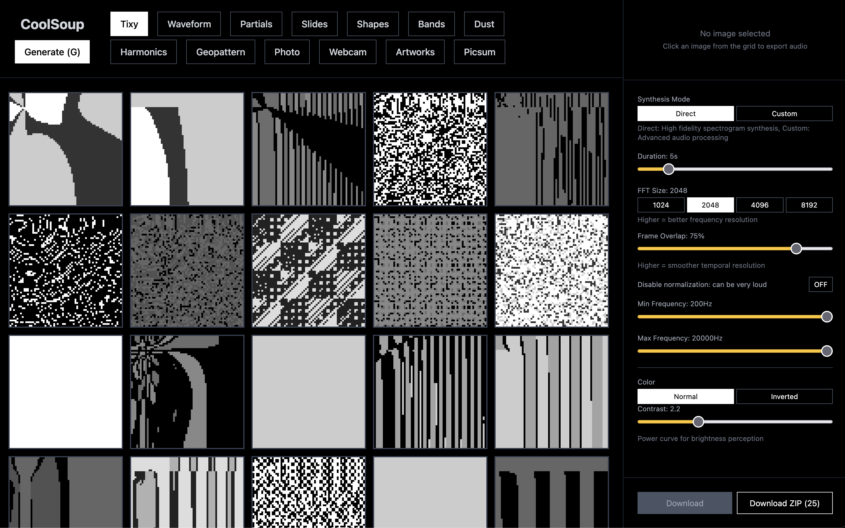 Interface de CoolSoup